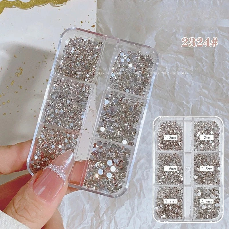 6-Grid 3D Nail Art Rhinestones – Pearls, Beads & Gems Kit