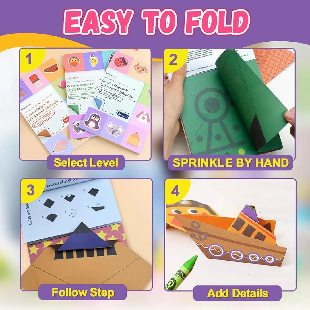 Origami Kit for Kids – 30 Sheets & Guiding Book | DIY Crafts