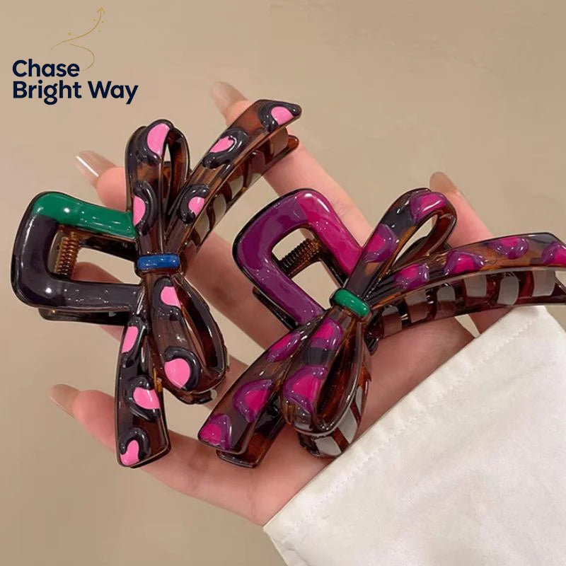 Vintage Bow Shark Claw Clip – Strong Hold for Thick Hair