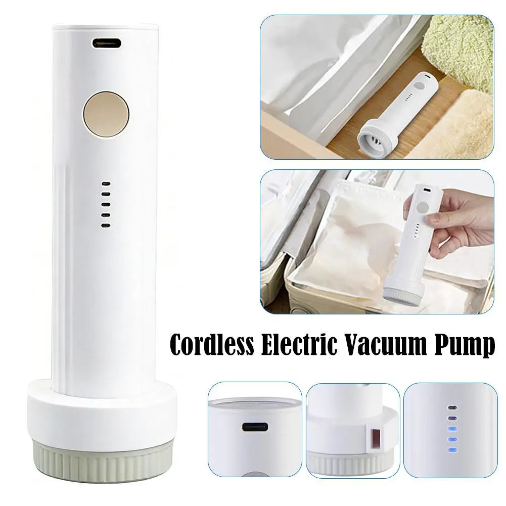Portable Cordless Electric Vacuum Pump for Storage Bags