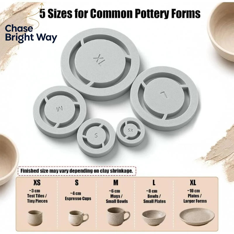 Pottery Foot Ring Template Set – 5 Sizes PLA Clay Cutter