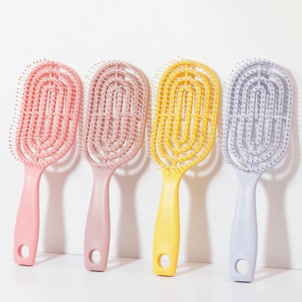 Oval Elastic Loop Scalp Massage Comb for Hair & Wigs