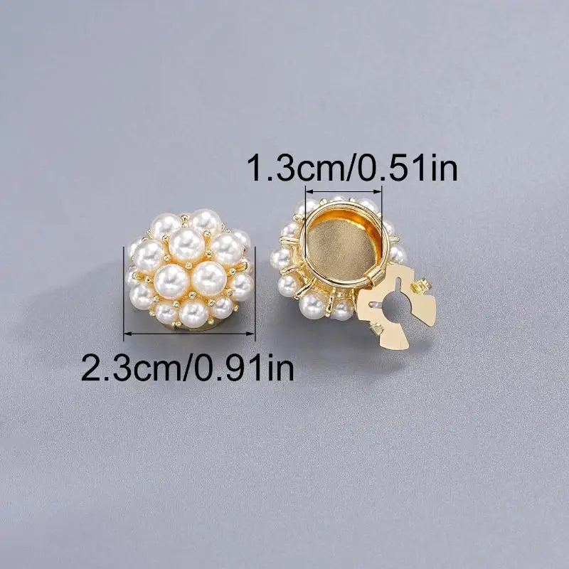 Pearl Button Cover Cufflink – Elegant Sleeve Clip for Women