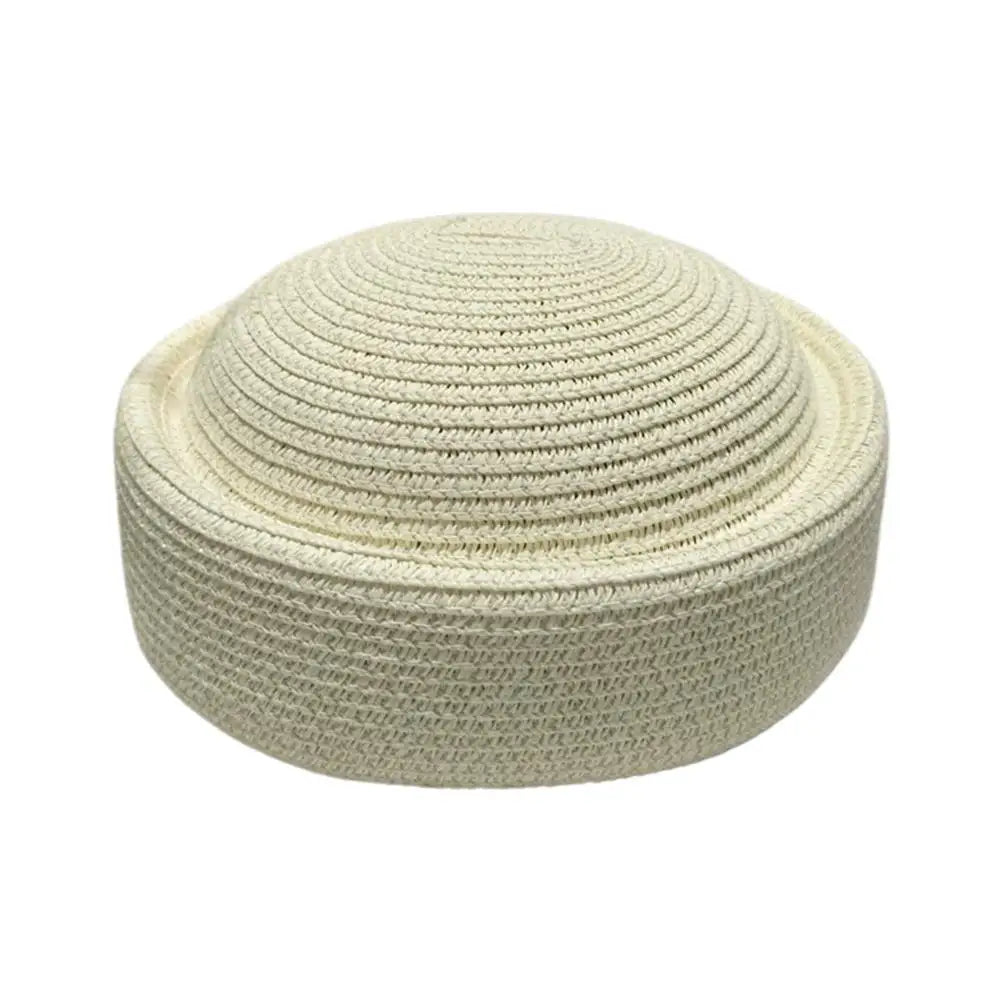 Women's Straw Pillbox Hat – Retro Japanese Painter Beret Style