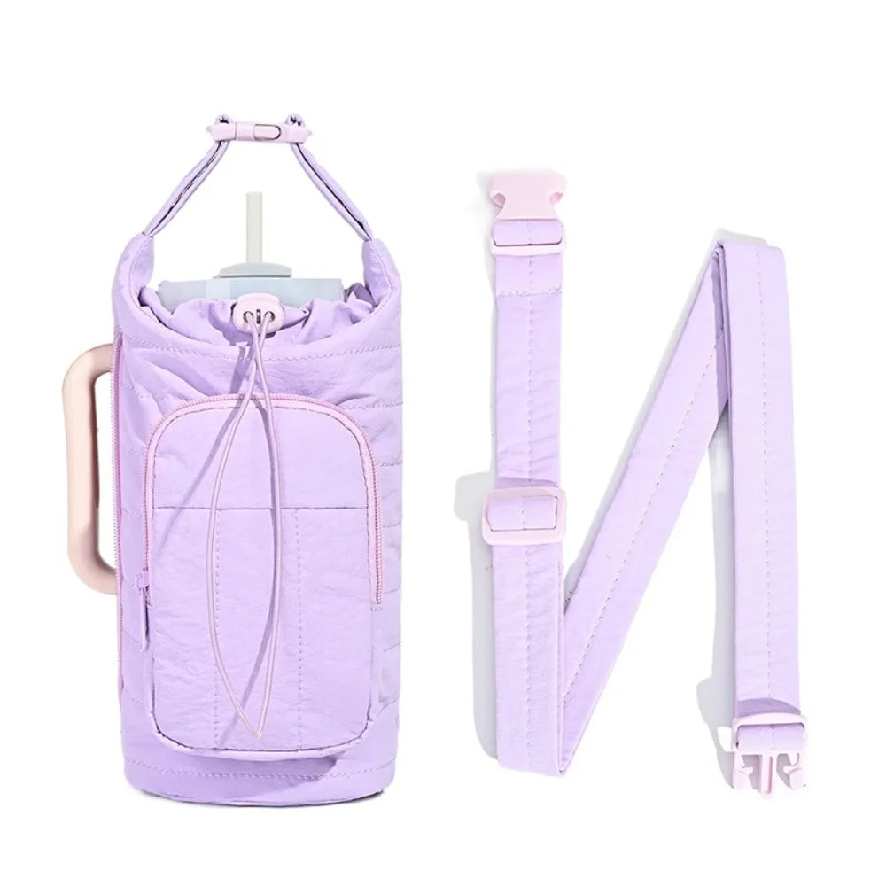 Water Bottle Holder Bag with Strap – Large Crossbody Carrier