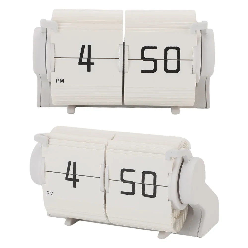 Retro Auto Flip Desk Clock – Big Numbers, Alarm, Type-C