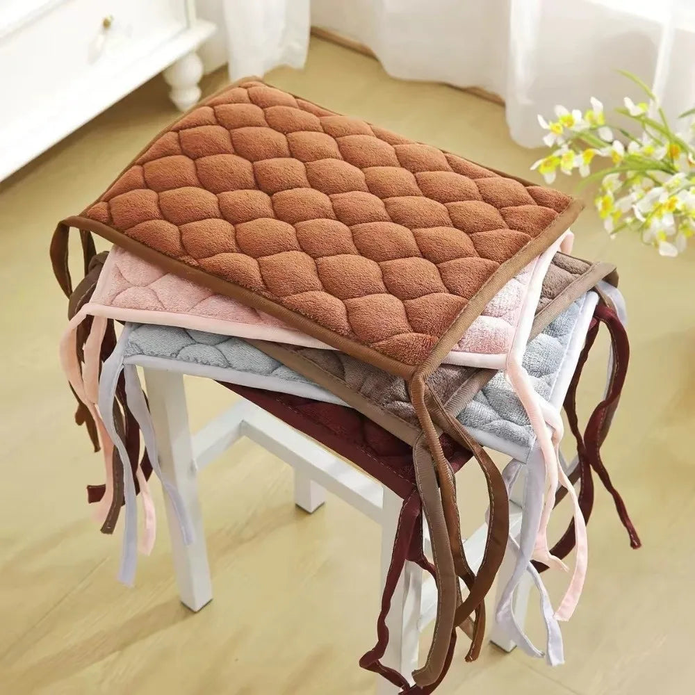 Thickened Plush Seat Cushion – Anti-Slip Strap & PP Cotton Fill