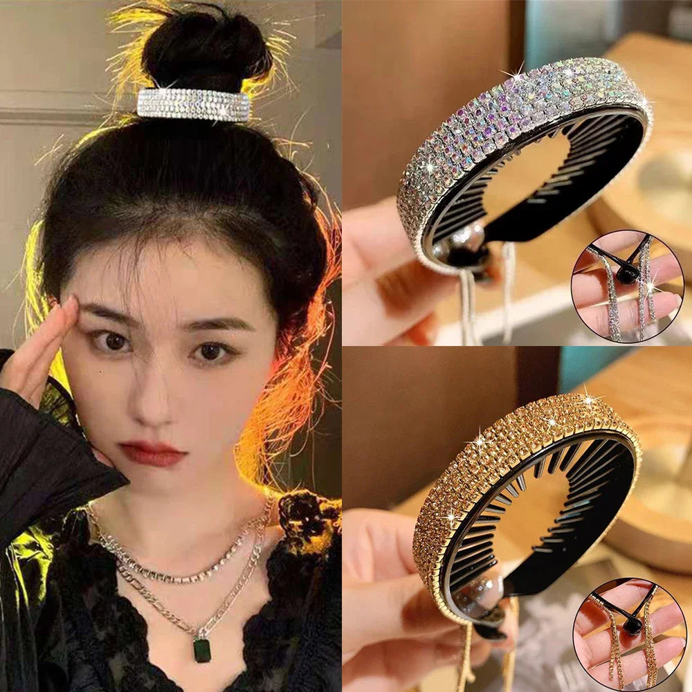 Women's Rhinestone Tassel Hair Claw Clip & Headband