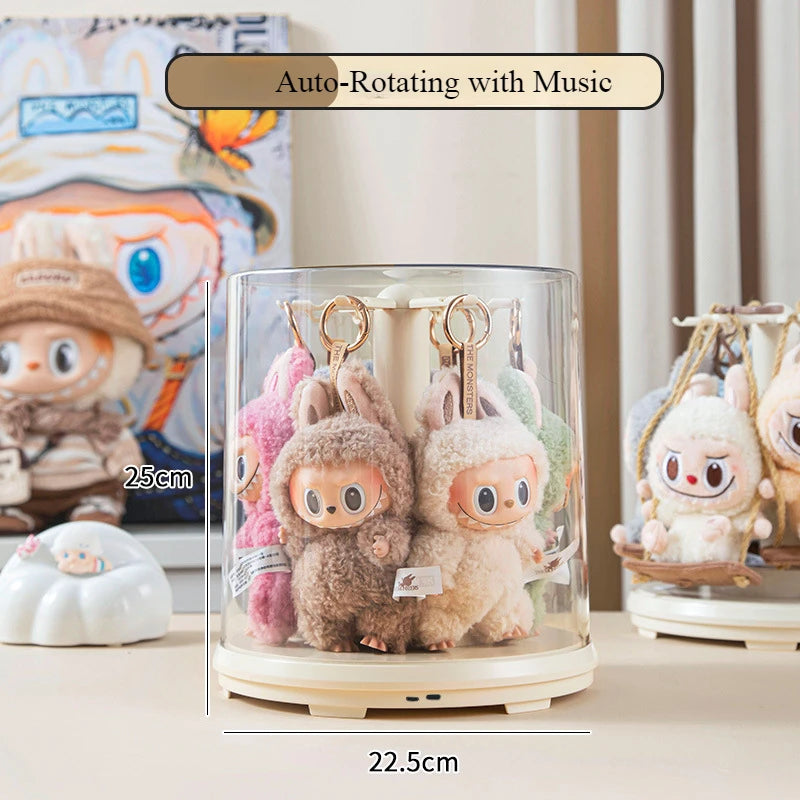 Rotating Display Case 360° Clap-Activated Spin Dustproof Cover