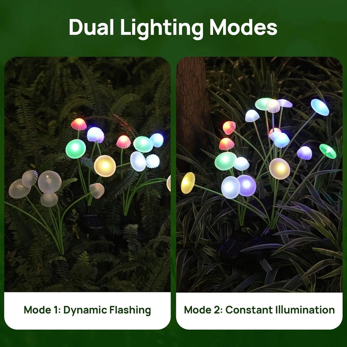Solar Mushroom Garden Lights – 6 LED Dual Mode Waterproof Décor