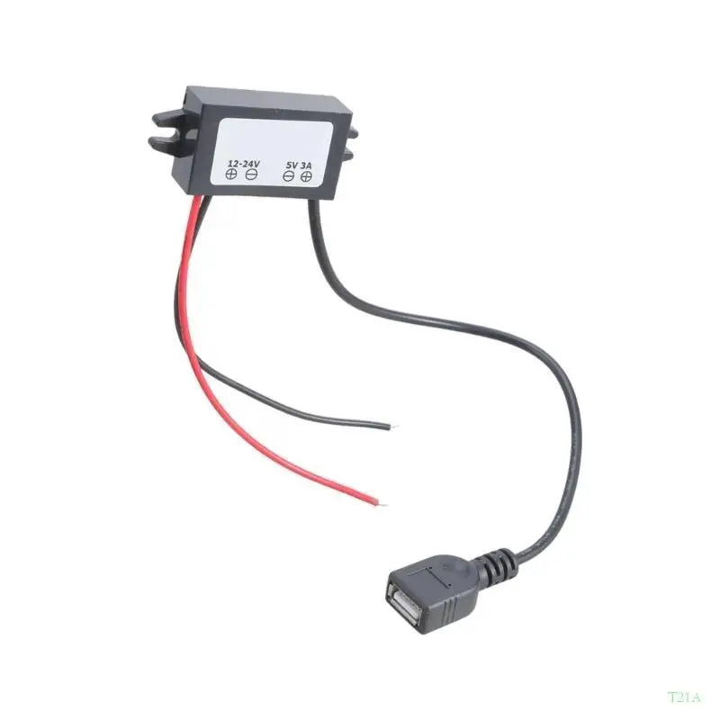 T21A DC 12V/24V to USB 5V 3A Power Adapter – Car & Solar