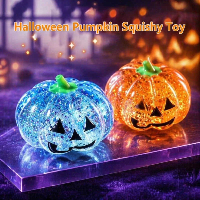 Halloween Pumpkin Skull Squeezing Toy – Sparkling Fidget Fun