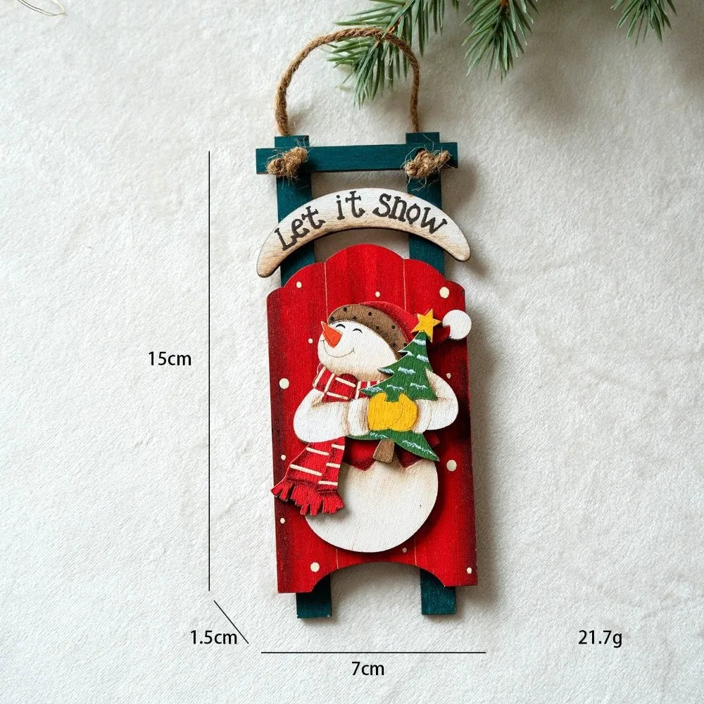 Wooden Santa Claus Christmas Tree Pendant – DIY Painted Ornament