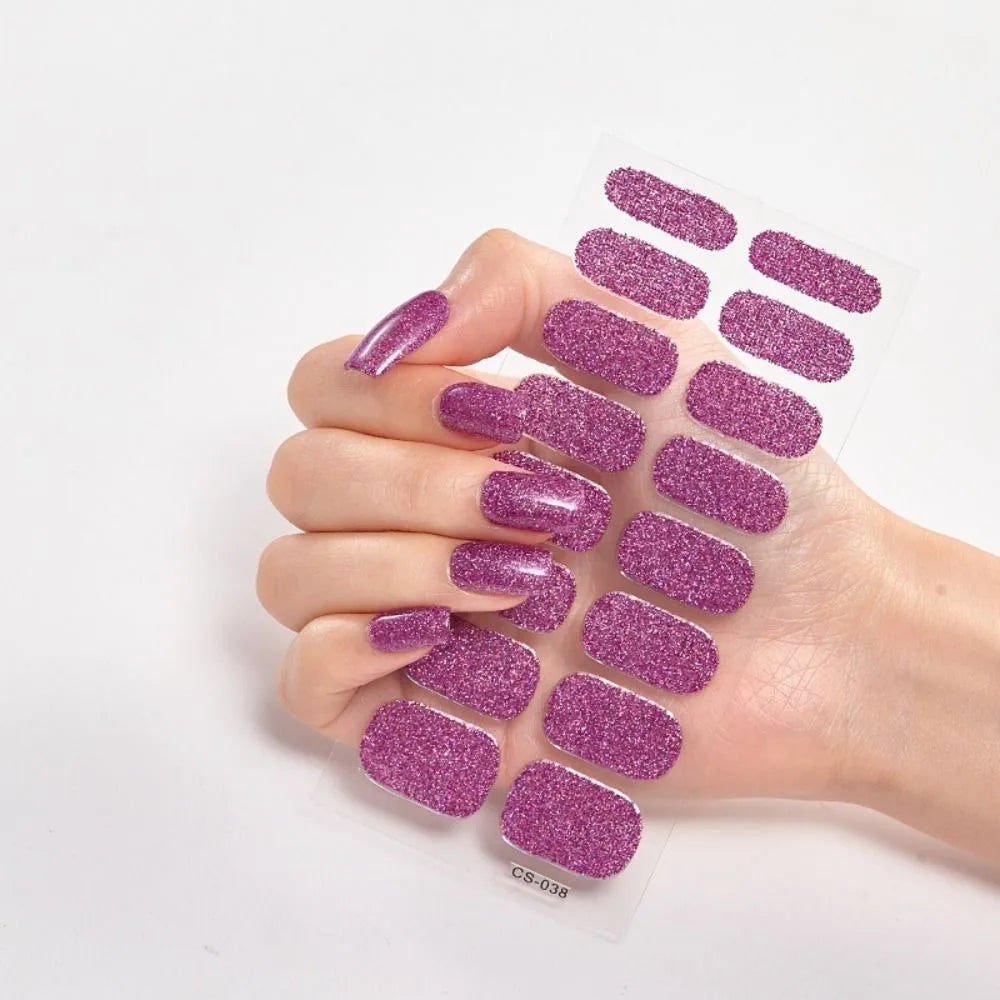 Glitter Gel Nail Stickers – 8 Sheets Sequin DIY Nail Art