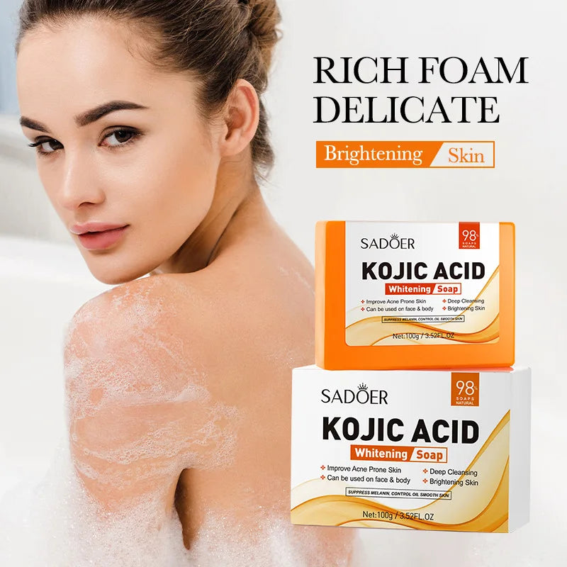SADOER Kojic Acid Facial Soap – Brightening Foam Cleanser