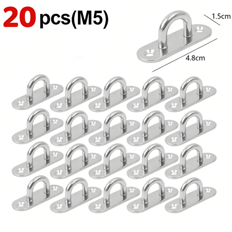 M5 M6 Stainless Steel Oblong Pad Eye Hook Ring – Marine Grade