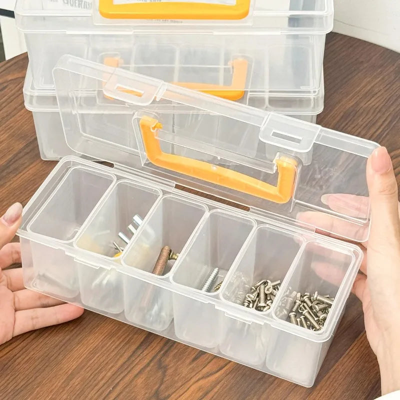 Small Parts Organizer – 6-Compartment Hardware Storage Box