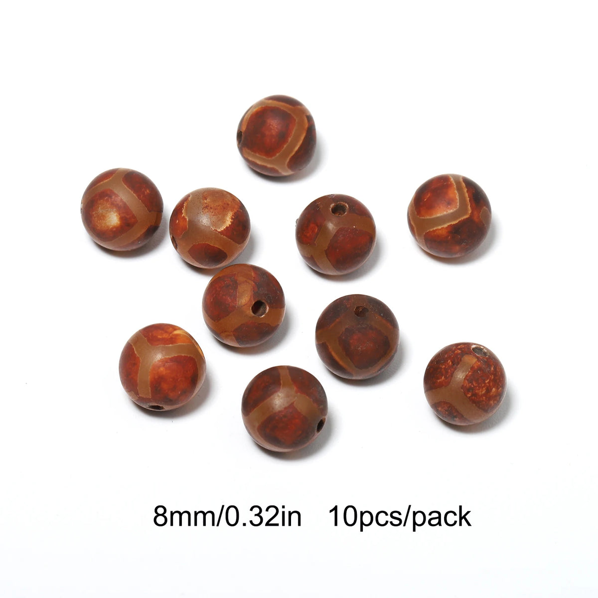 Tibetan Dzi Agate Natural Stone Round Beads – DIY Jewelry