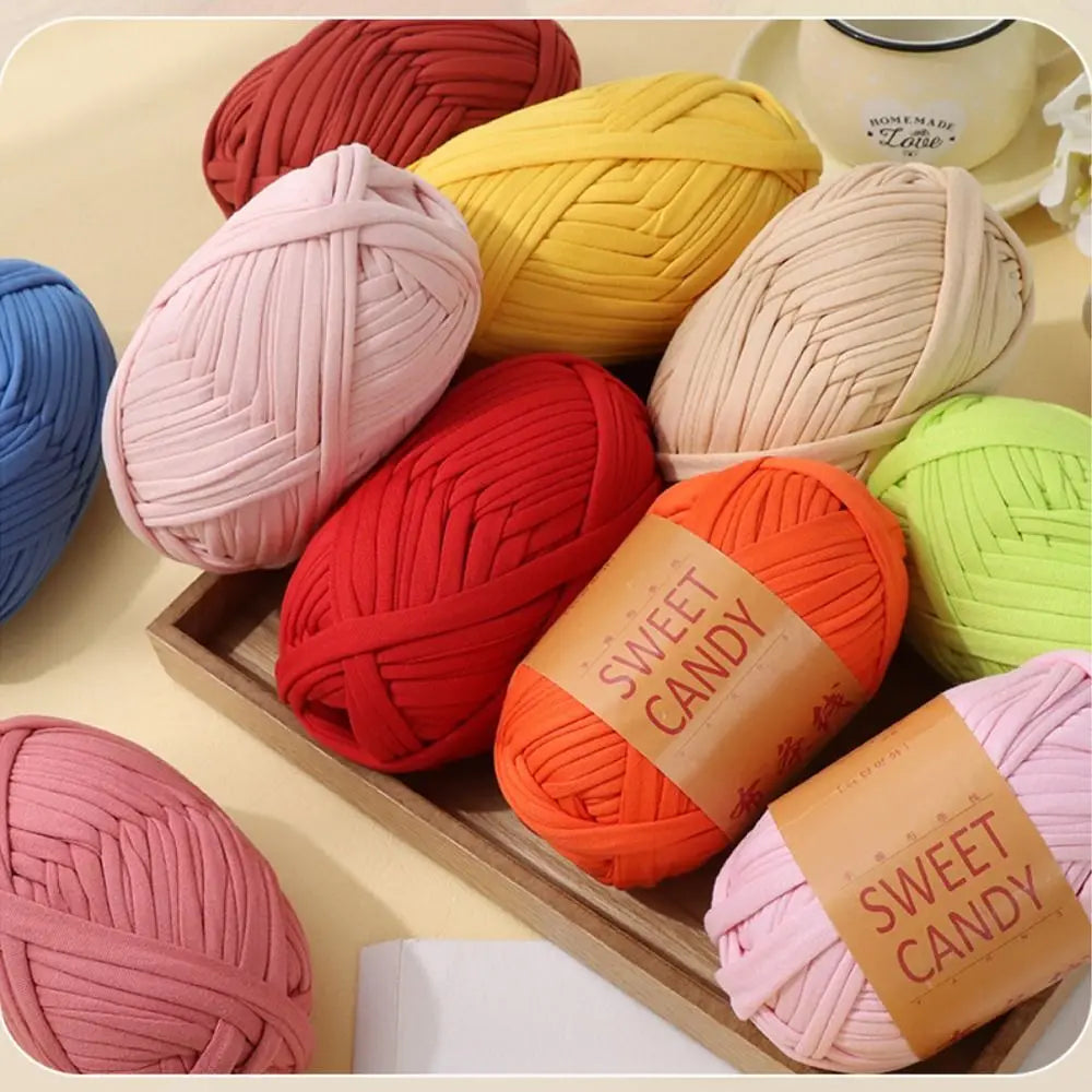 100g Chunky T-Shirt Yarn – Elastic Washable Fabric Strip Yarn