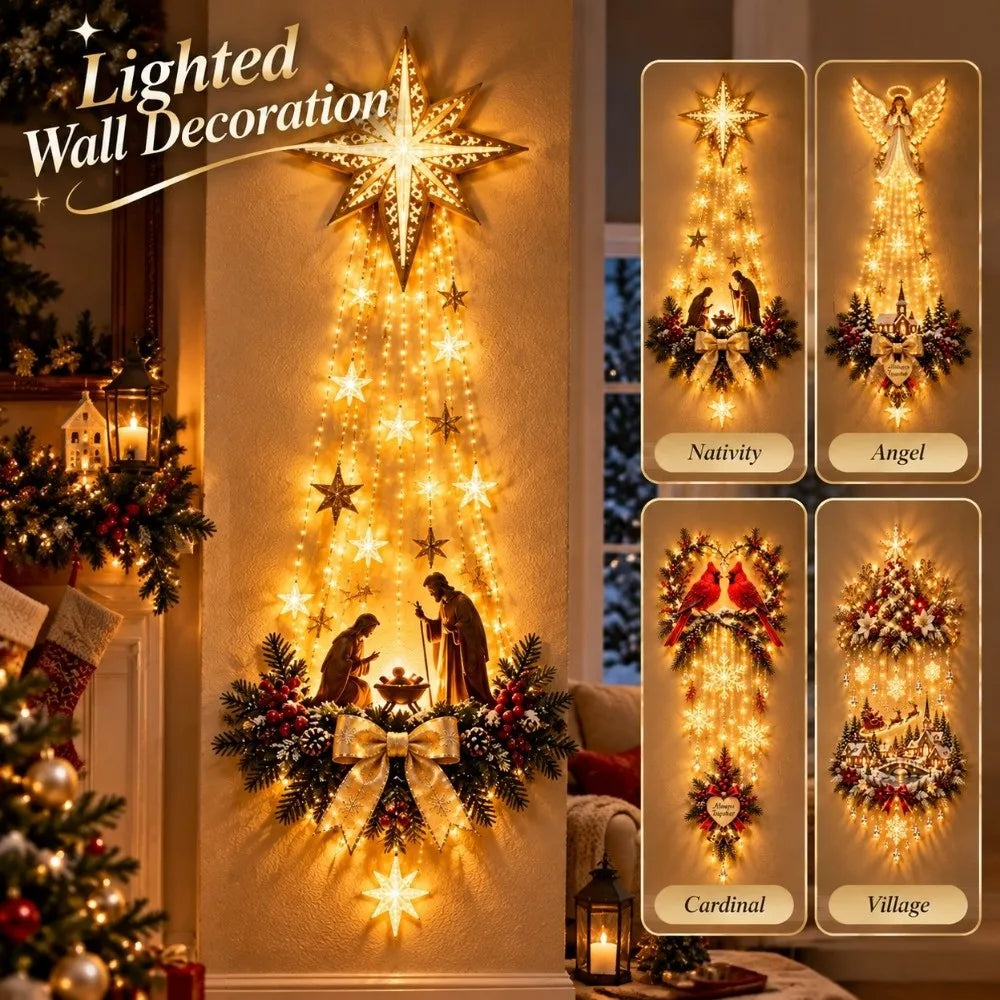 Lighted Nativity Scene Wall Décor – Warm White LED 60cm