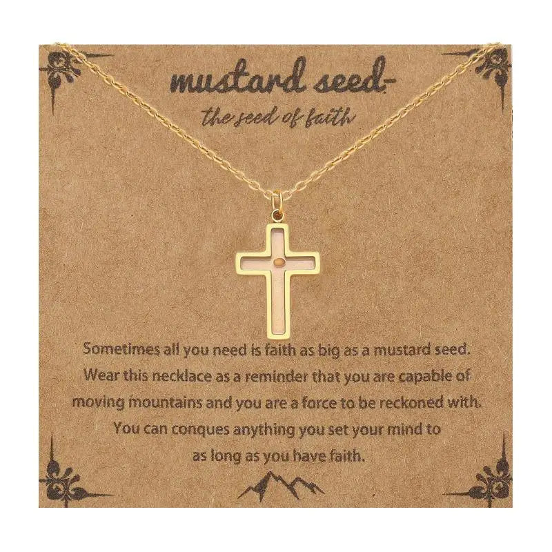 Mustard Seed Faith Pendant Necklace | Gold & Silver Stainless Steel