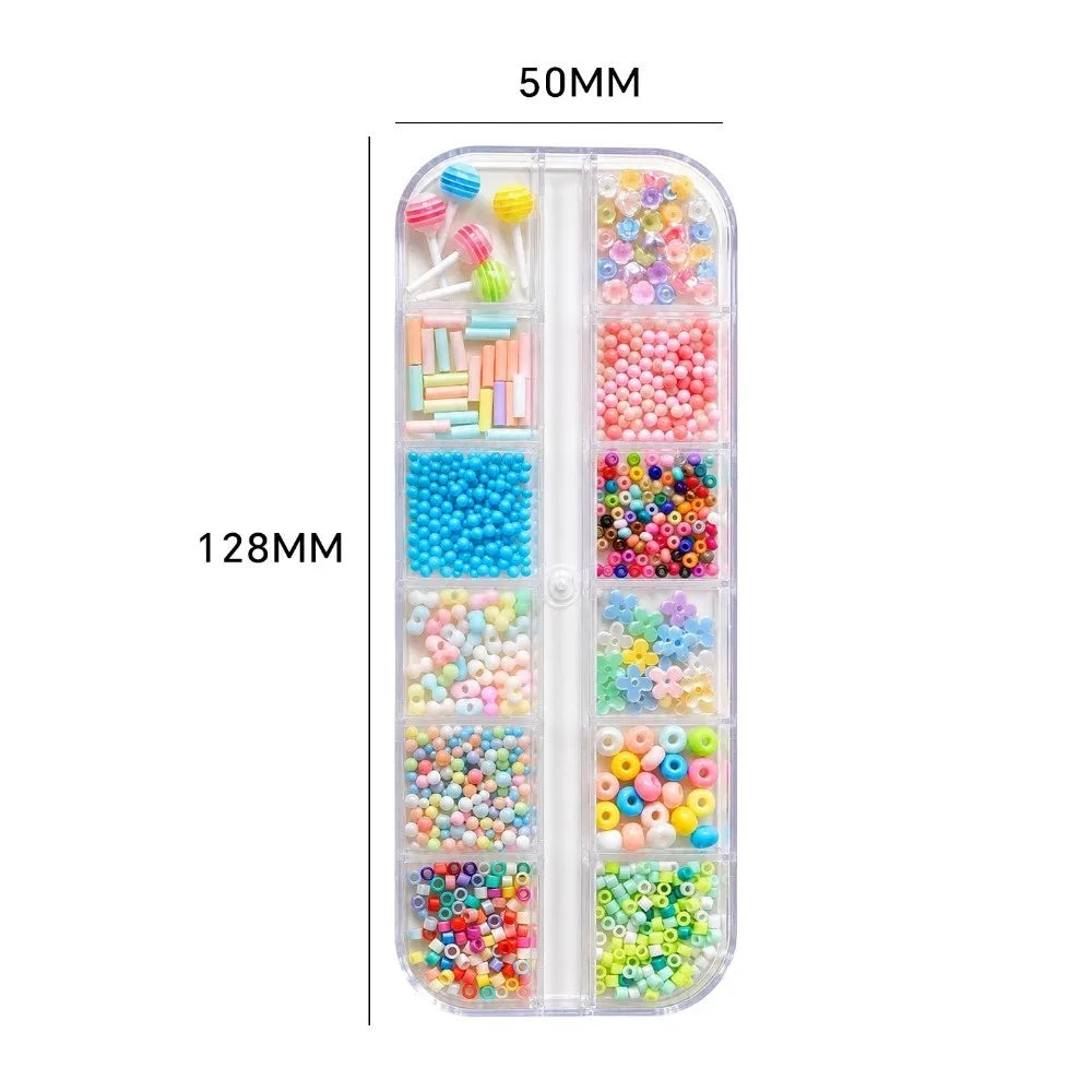 12/36 Grid Nail Art Sequins Kit – 3D Charms & DIY Embellishments