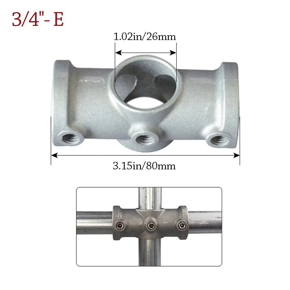 Aluminum Alloy Circular Pipe Connector 20mm 25mm Frame Fastener