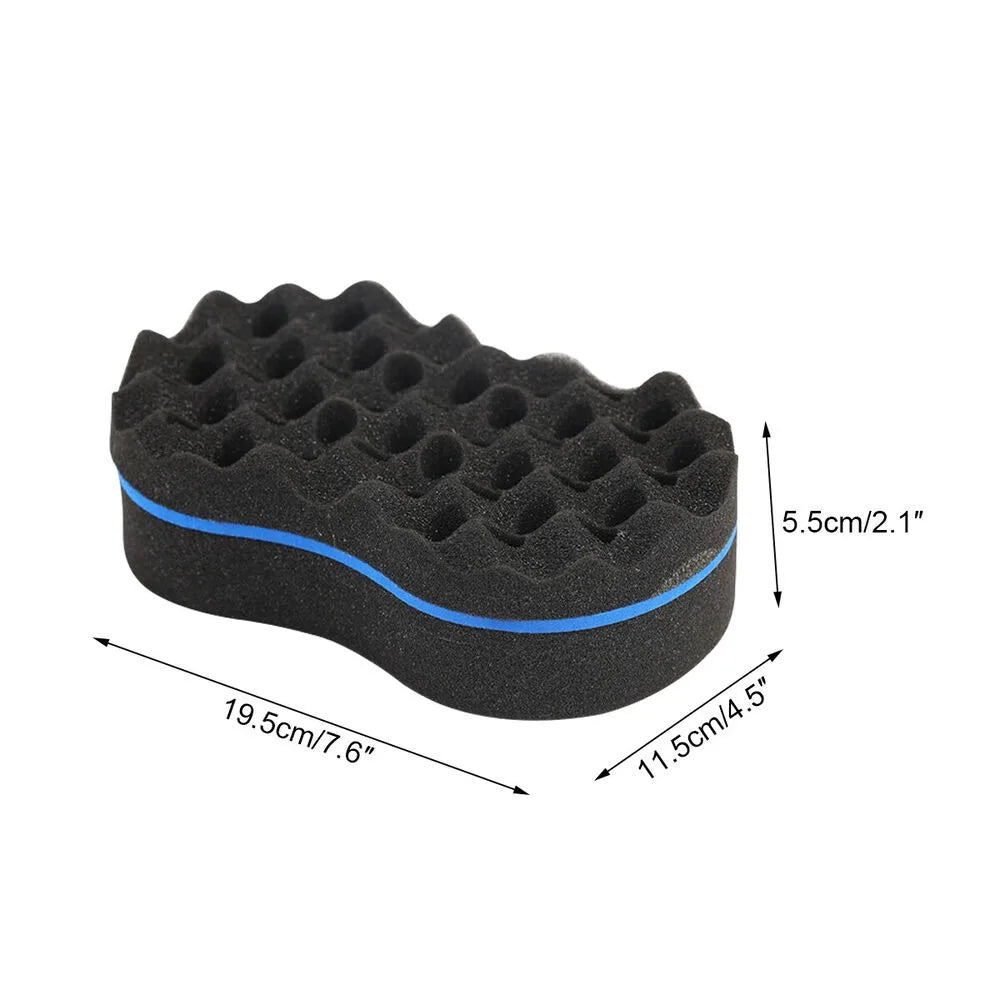 Double-Sided Afro Curl Sponge Hair Brush – Multi-Hole Twist