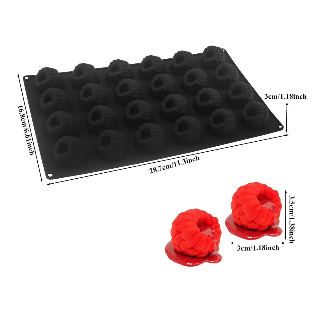Silicone Mousse Cake Mold Set – 1/6/12/24-Cell Bundt Baking