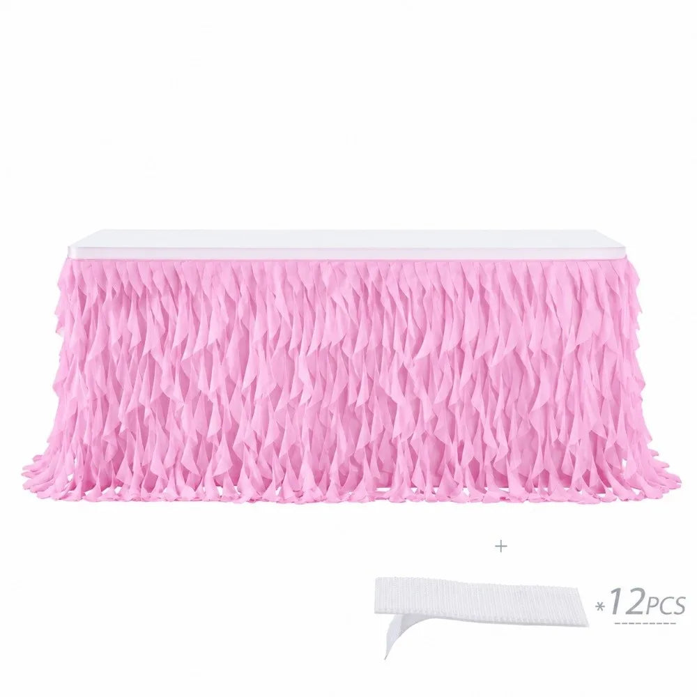 Multicolor Tulle Ruffle Table Skirt 183cm – Wedding & Party Décor