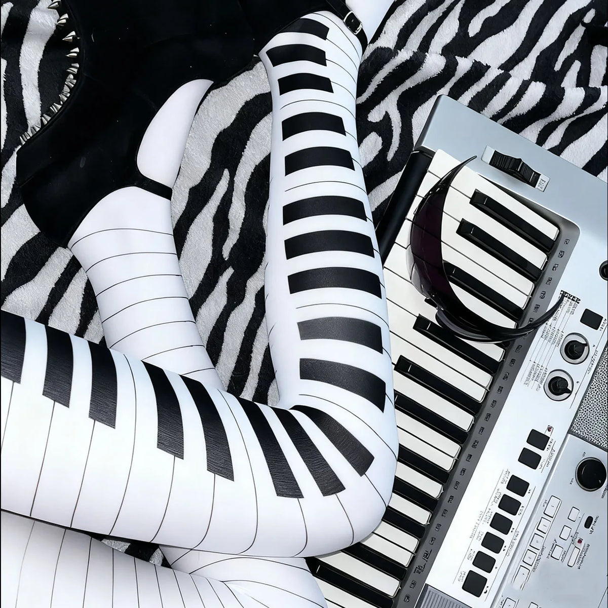 Y2K Emo Graffiti Thigh High Socks | Harajuku Kawaii Long Socks