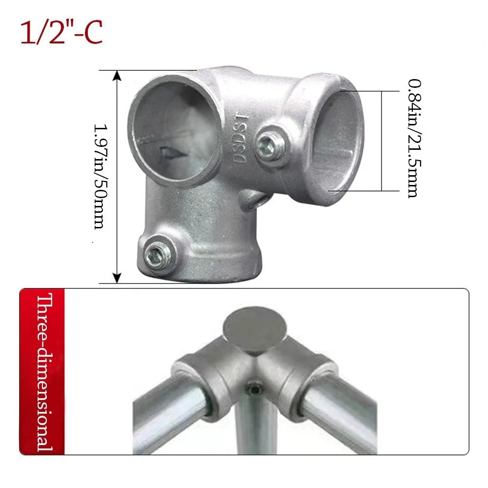 Aluminum Alloy Circular Pipe Connector 20mm 25mm Frame Fastener