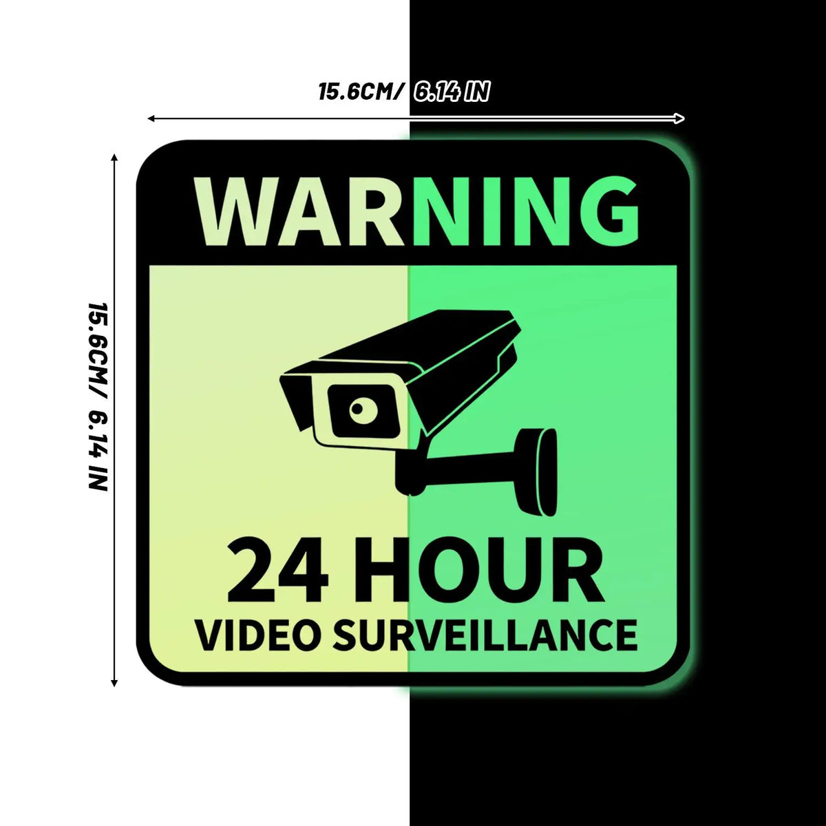 Glow-in-the-Dark Video Surveillance Warning Sticker | 15.6cm