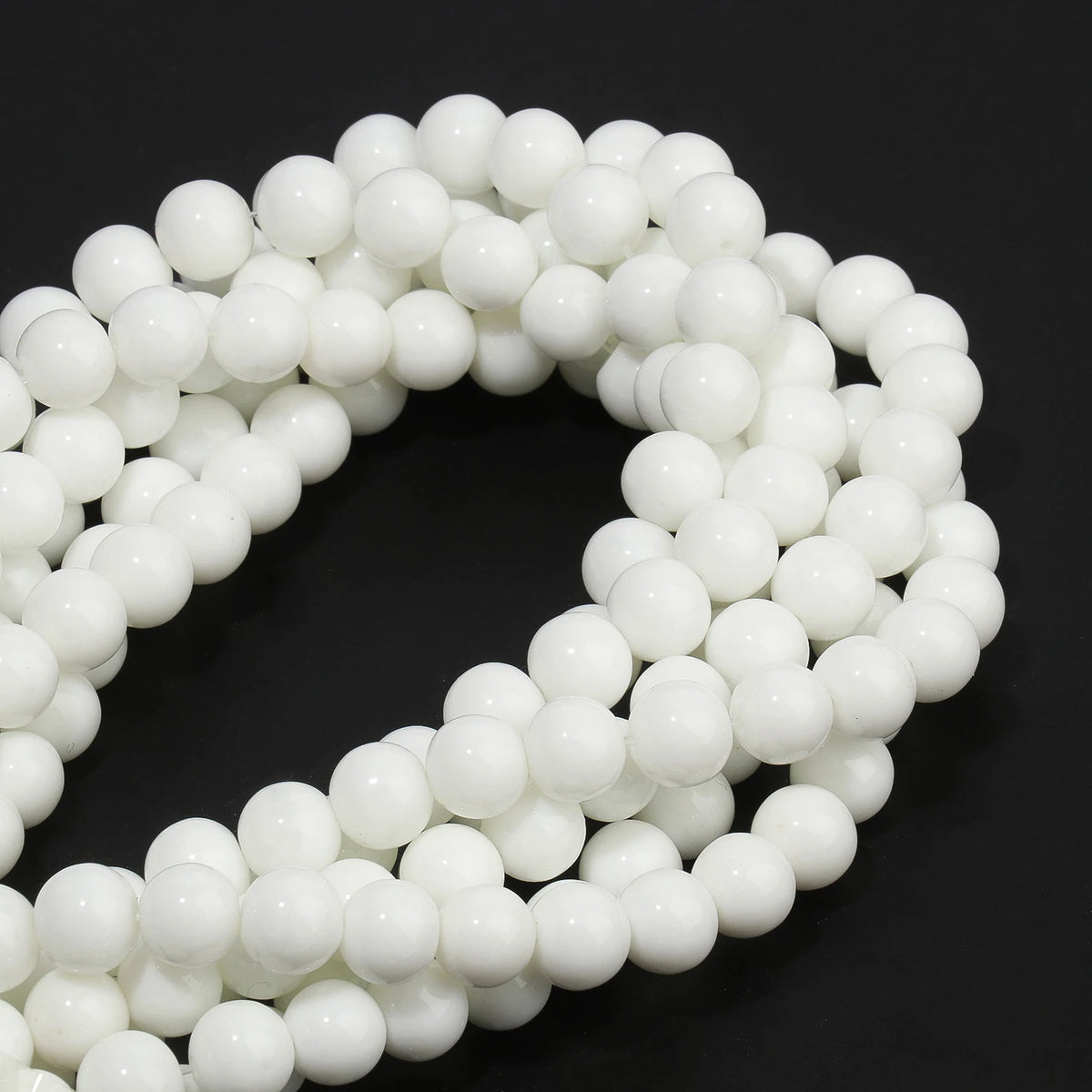 White Onyx Natural Stone Round Beads for Jewelry Making 4–12mm