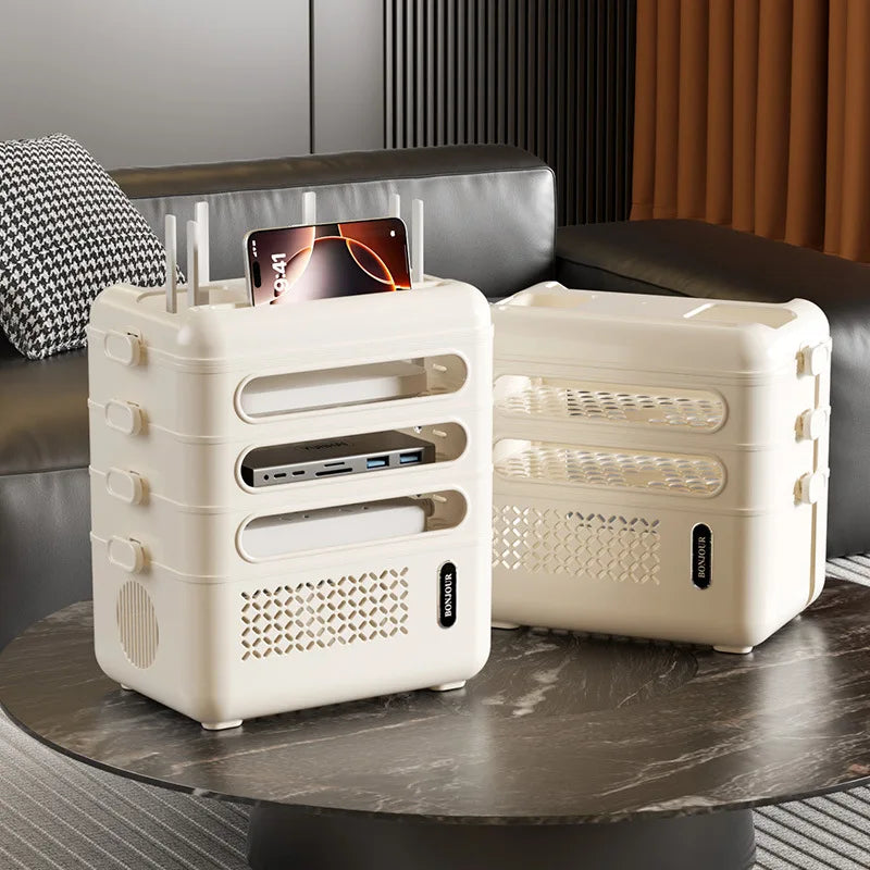WiFi Router Organizer Box – Cable Management Storage Shelf