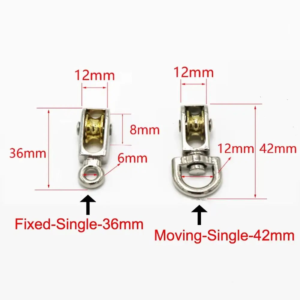 Zinc Alloy Moving Pulley – Single & Double Wheel Sheave Block