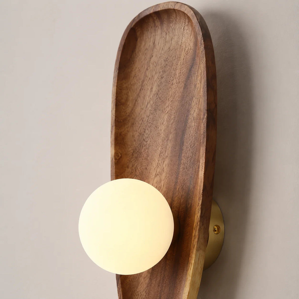 Vintage Wooden Glass LED Wall Sconce | E27 Touch Switch