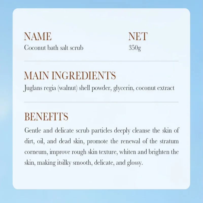 SAMMY 350g Coconut Body Scrub – Walnut & Glycerin Exfoliant