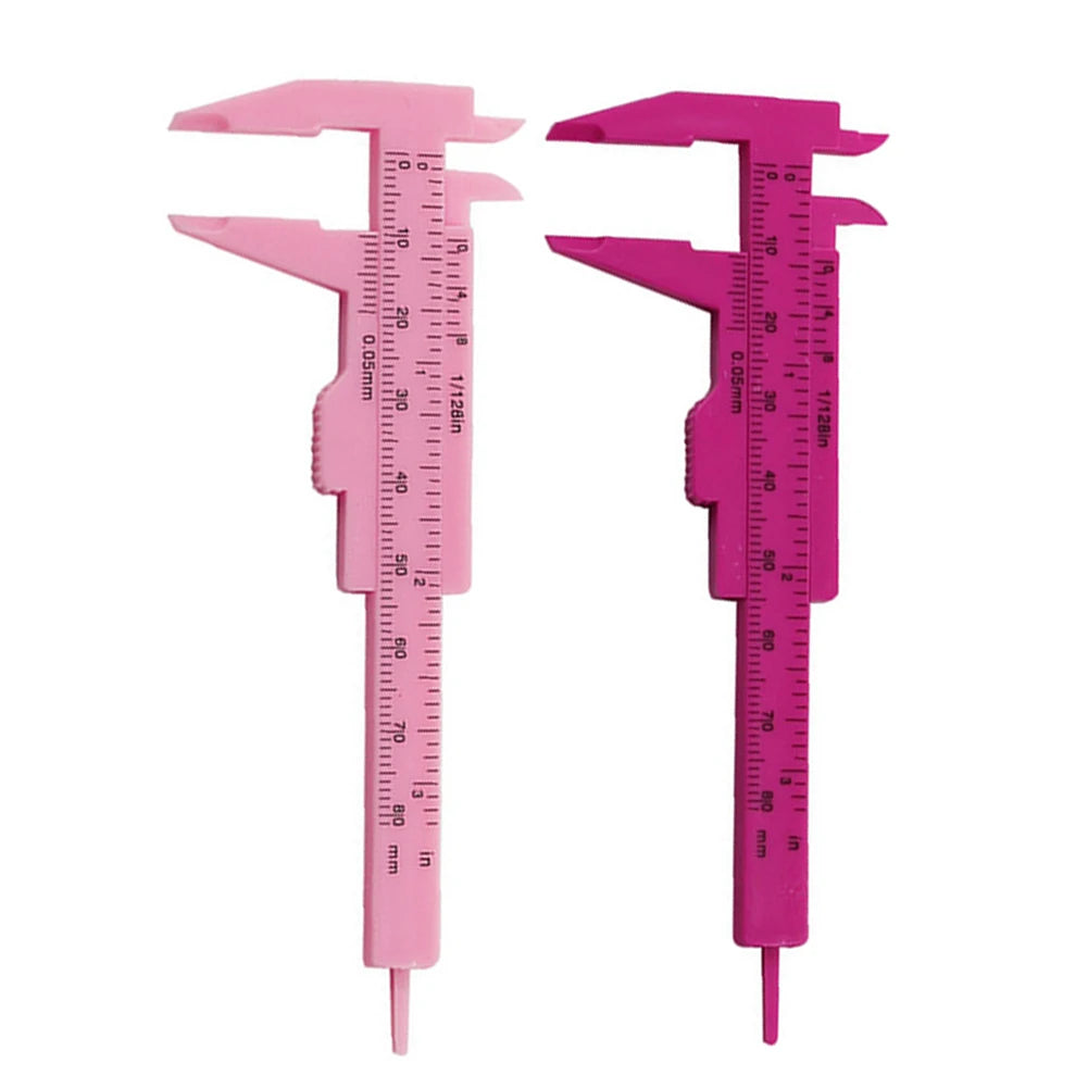Rose Pink Sliding Caliper Ruler – Tattoo & PMU Measuring Tool