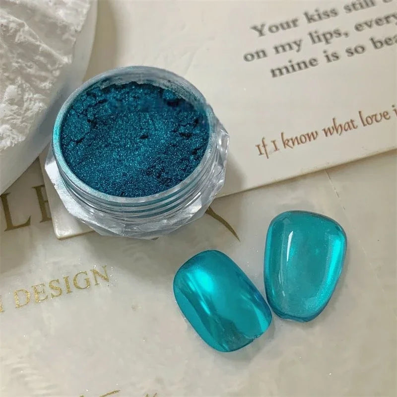 Aurora Mirror Chrome Nail Powder – Holographic Glitter Pigment