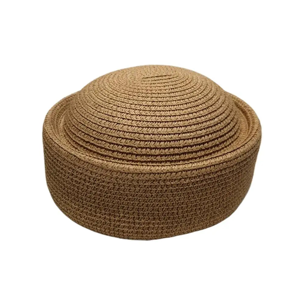 Women's Straw Pillbox Hat – Retro Japanese Painter Beret Style