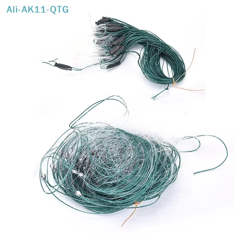 25m 3-Layer Monofilament Trammel Gill Fishing Net with Float
