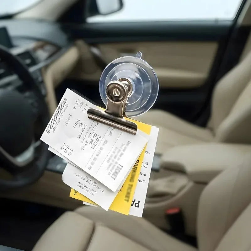 Suction Cup Car Curtain & Document Clip – Reusable Organizer