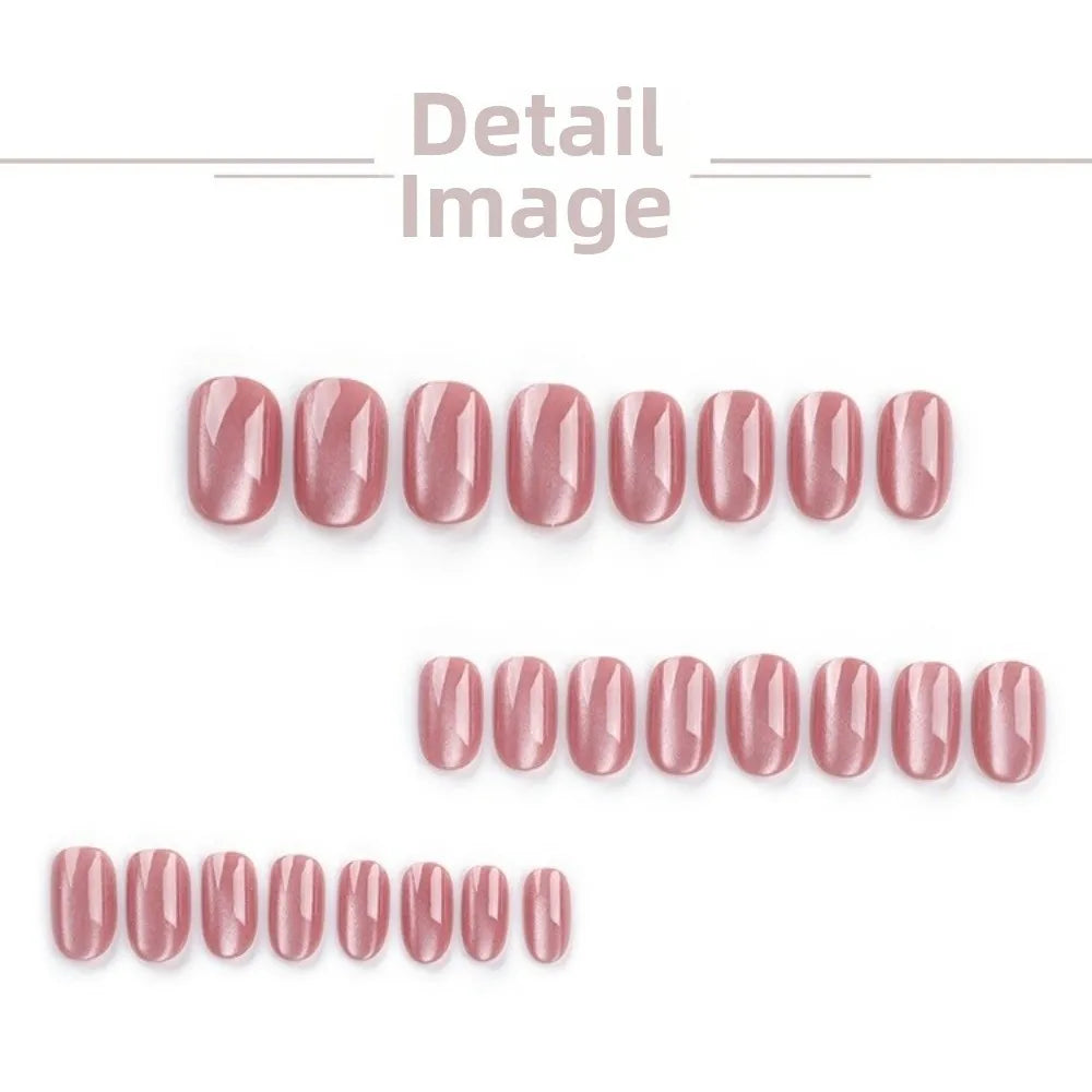 Almond Square Short Press-On False Nails – 24pc DIY Set