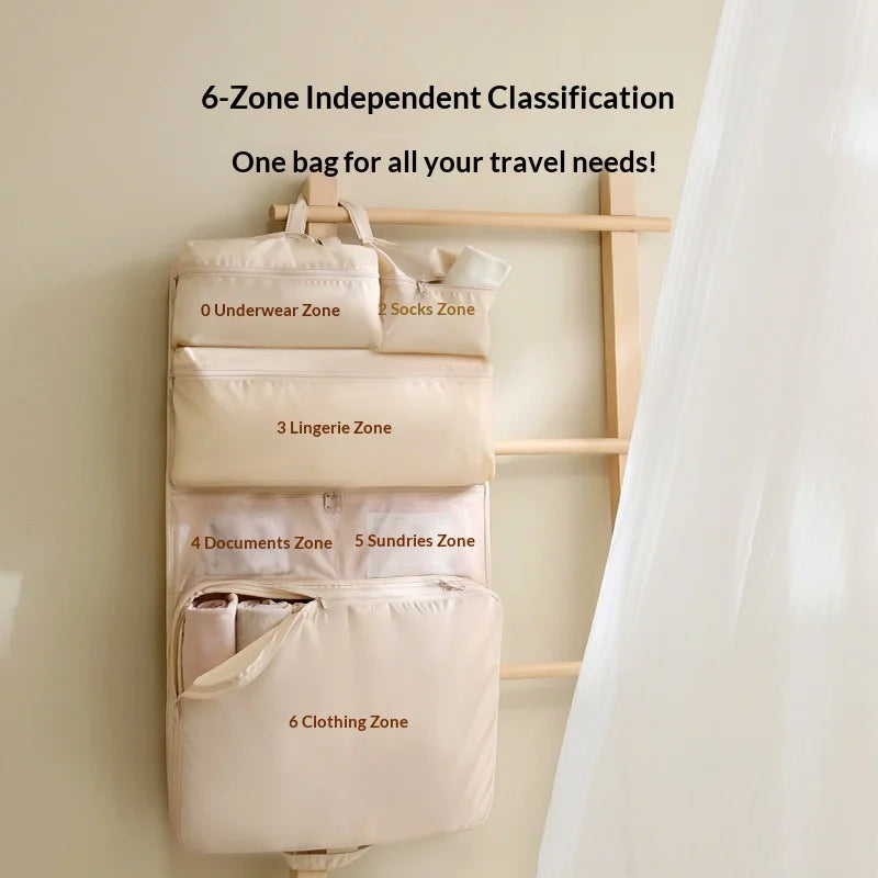 Travel Compression Packing Cubes Set – 6-Piece Foldable Organizers