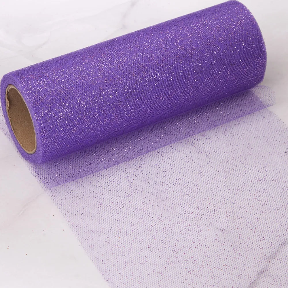 Glitter Sequin Mesh Fabric Roll – 10 Yards Tulle for DIY