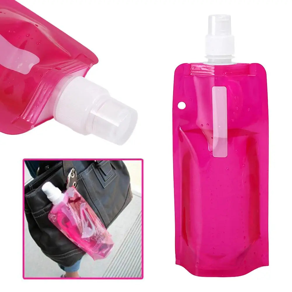Foldable Sport Water Bottle 480ml – BPA-Free Collapsible Bag