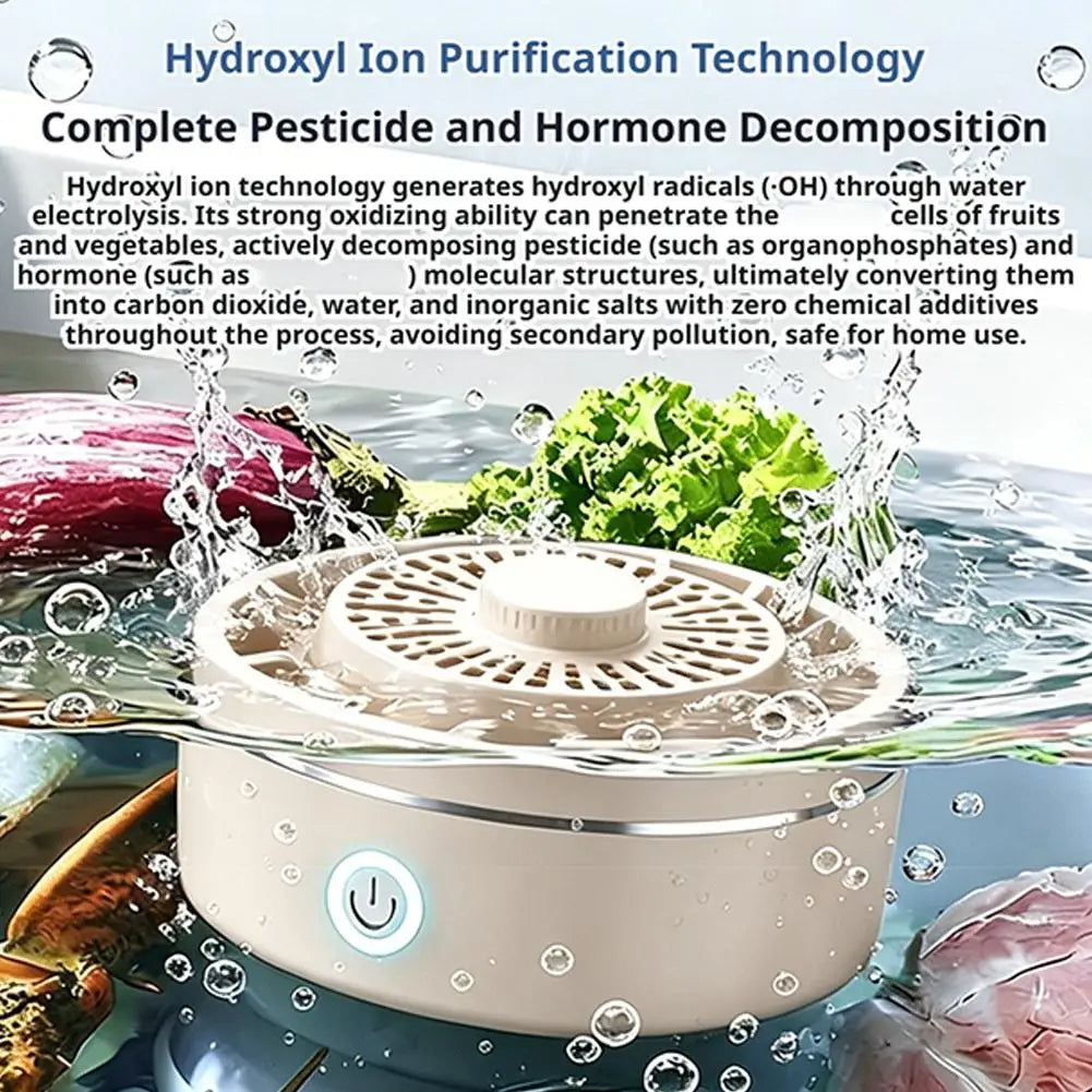 Wireless Fruit & Vegetable Purifier – Hydroxyl Ion Deep Cleaner