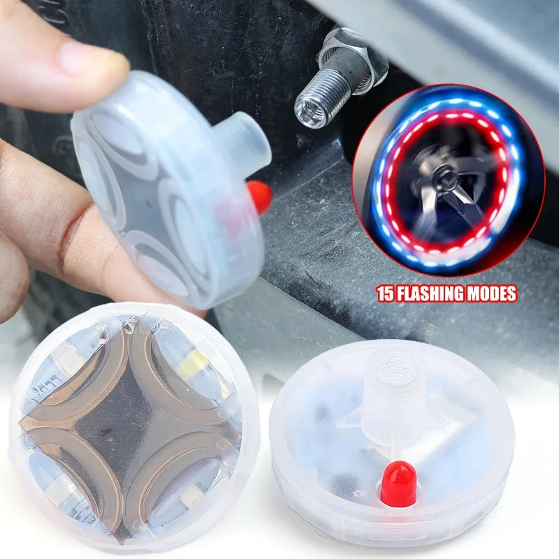 Solar LED Tire Valve Light – 15 Flash Modes & Motion Sensor