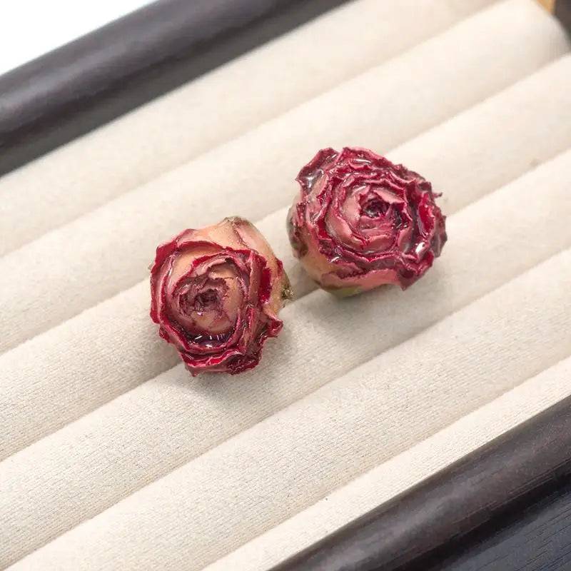 Real Preserved Rose Charms – 2 Pcs DIY Jewelry Making Set